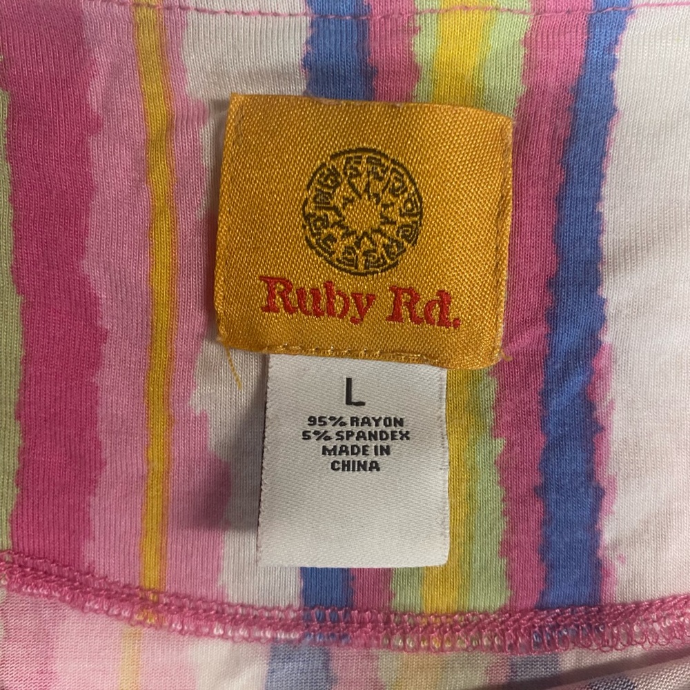 Ruby Rd. Colorful Striped Women's Top Large - Picture 3 of 3